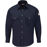 Bulwark Flame Resistant 4.5 oz Nomex IIIA Snap-Front Uniform Shirt with Tailored Sleeve Placket, Topstitched Cuff