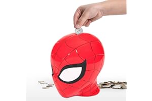 Jay Franco Marvel Spiderman Ceramic Coin Bank - Kids Decor Money Saving Piggy Bank (Official Marvel Product)