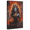 TYPOART Kali Hindu Goddess Canvas Print, Divine Feminine Kali Mata, Maa Kali Godess Canvas Posters Wall Decor Paintings for Living Room Bathroom Bedroom Frame 08x12inch(20x30cm)