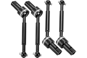 WEFEINO 4PCS Aluminum Front & Rear CVD Driveshaft Assembly for Tra-xxas 1/18 Latrax Teton Desert Prerunner SST RC Car Upgrade Parts (Black)