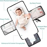 Lekebaby Portable Nappy Changing Mat with Wipe-Pocket Grey Diamond view 3
