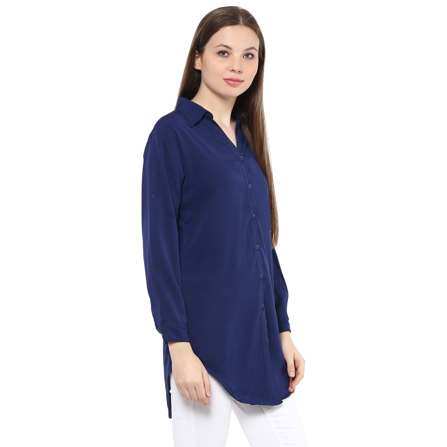 mayra women's crepe long shirt
