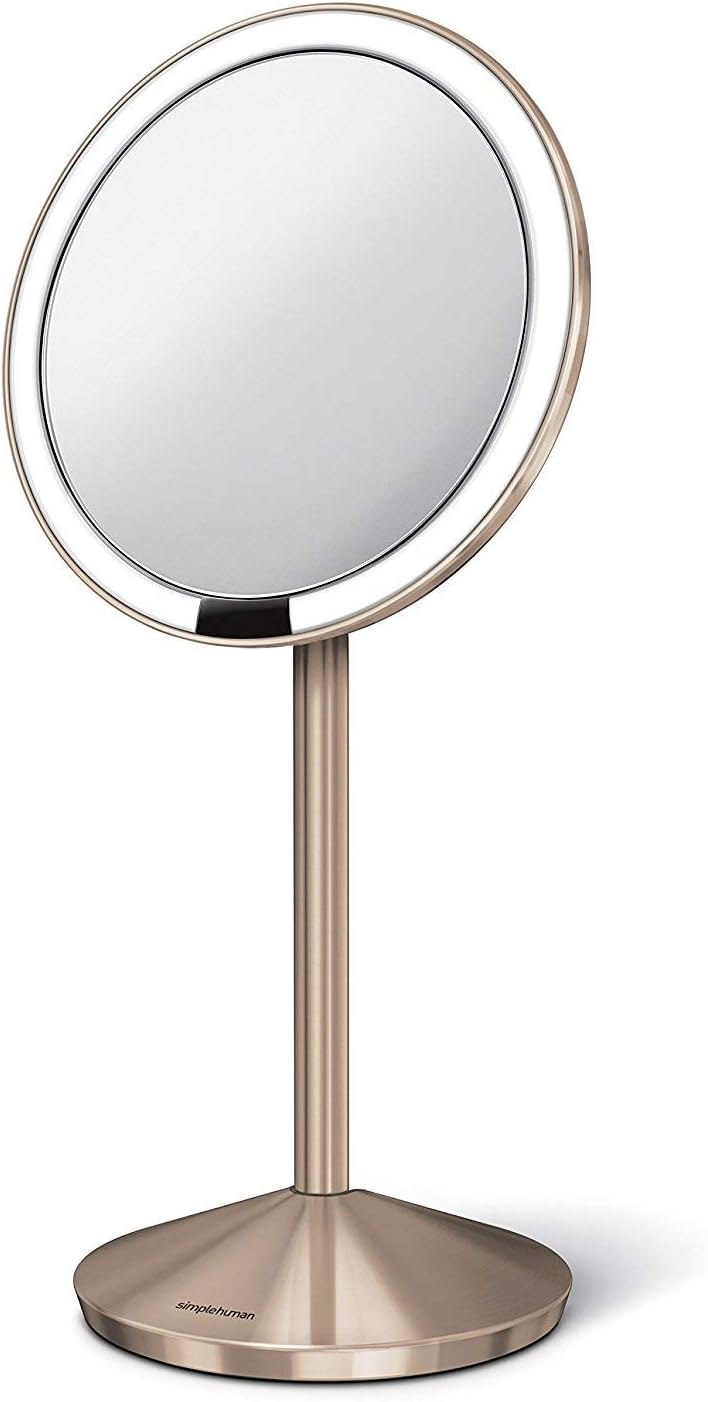 simplehuman Mirror 10X Magnification with 12 cm Sensor, Rose Gold