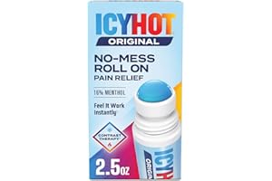 Icy Hot Original Pain Relief No-Mess Roll-On Applicator, Fast-Acting Pain Relief with Max Strength Menthol 16%, Contrast Therapy for Backaches, Joints, Muscle Strains and Arthritis, 2.5 oz