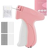 Stitch Gun for Clothes, Tagging Gun for Clothing, Handheld Stitch Gun Quick Clothing Fixer with 2000pcs Fasteners, Mini Sewing Tagging Gun for Quick Repairs, Jeans, Curtains, Includes 6 Needle(Pink)
