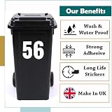 Packwith Pack of 4 White Wheelie Bin Number 7 Stickers 17 cm Vinyl view 3