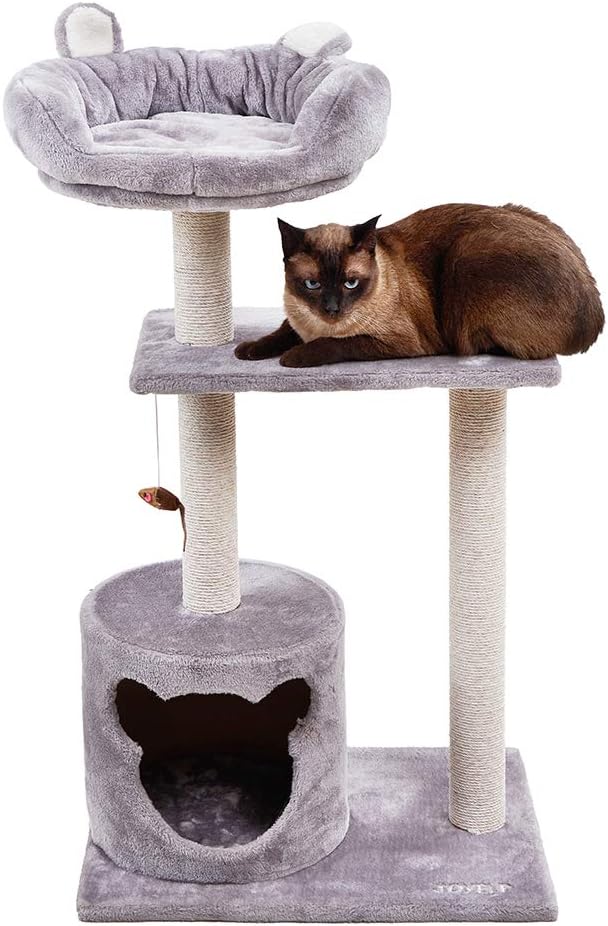 JOYELF Cat Activity Tree Condo, Kittens Tower with Scratching Posts, Cat Pet Play House with Soft Nest 36 Inch : Pet Supplies