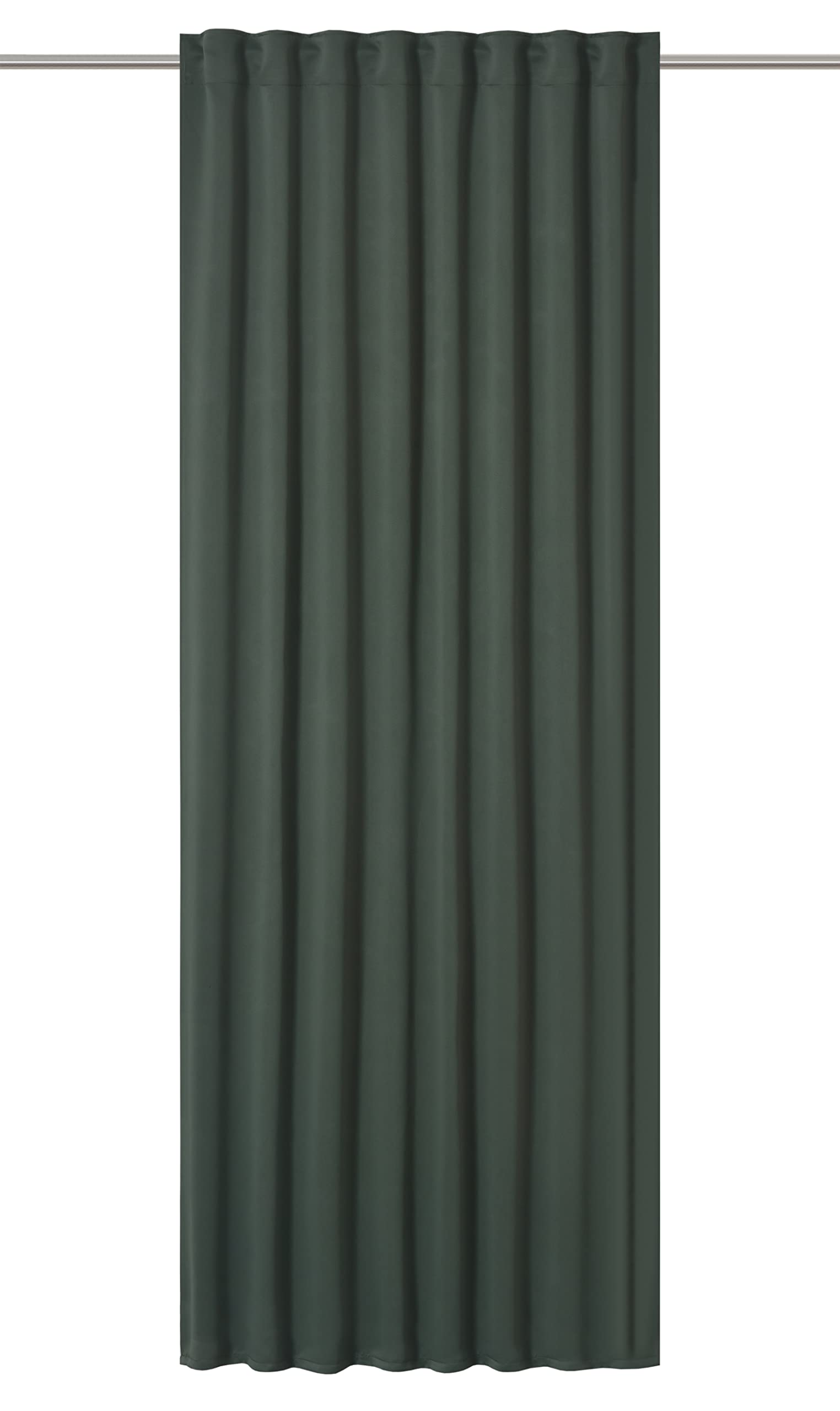 lbersdrucke Midnight 13 Green Blackout Curtain with Concealed Tabs, Heat-Insulating, Energy-Saving 255 x 140 cm, 202156 Blackout Curtain for Living Room, Bedroom, Kitchen, Hallway, C