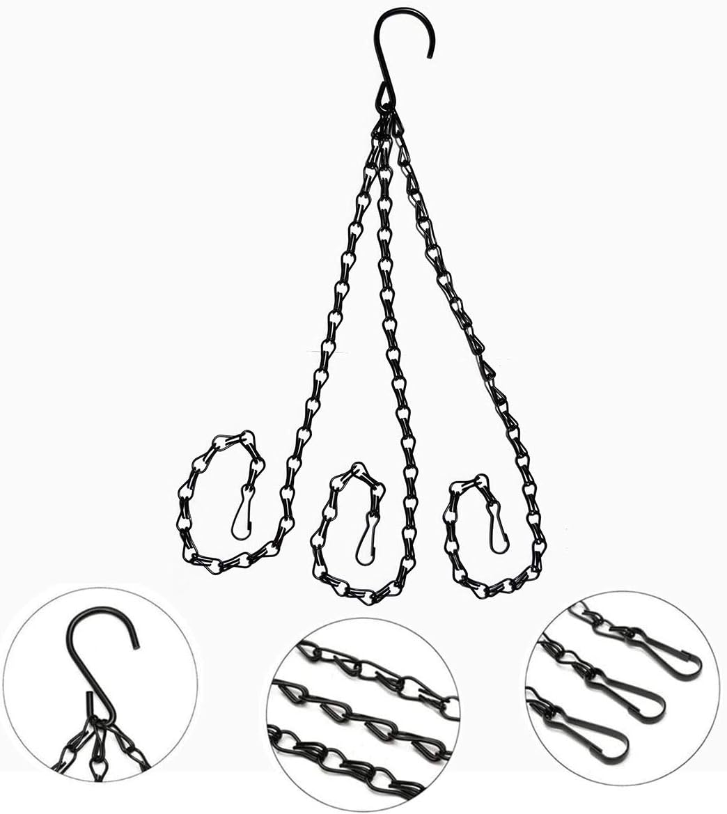 HHLIFE Black Hanging Basket Chains 4Pcs 36cm length Flower Plant Pot