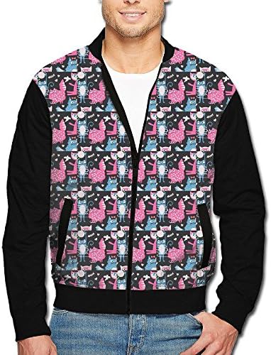 Men Mischievous Cats Playful Kitties On Smoke Gray Casual Sport Zip Outerwear Jacket