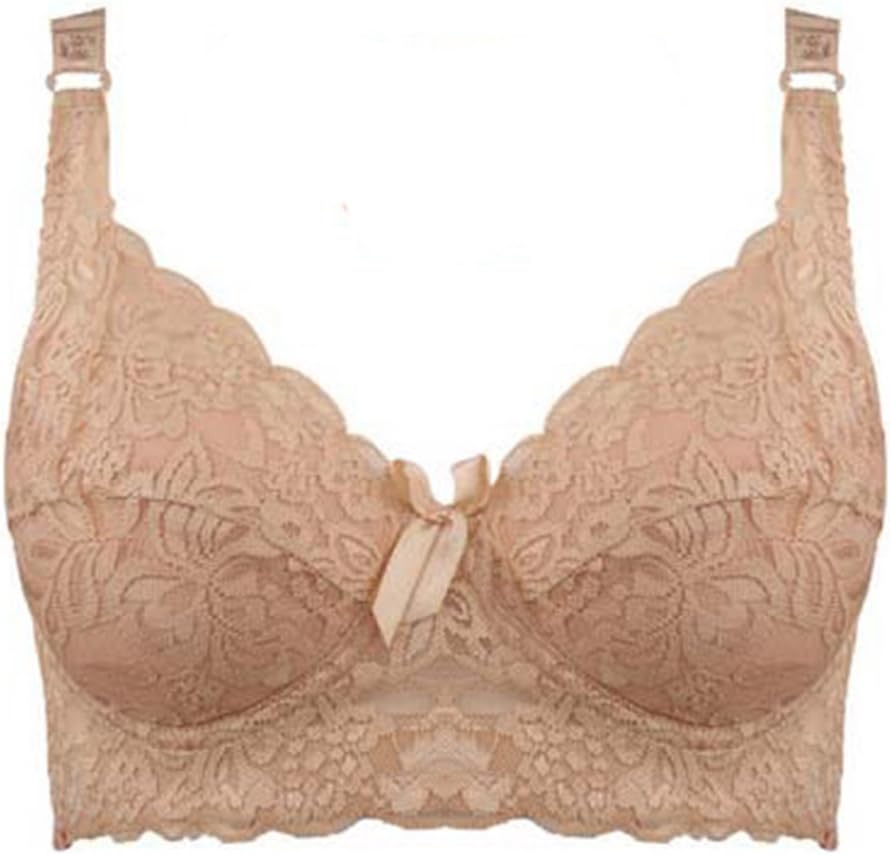 Sexy Women Lace Deep Skin 3D Push Up Plus Size Underwire Bras 44 B