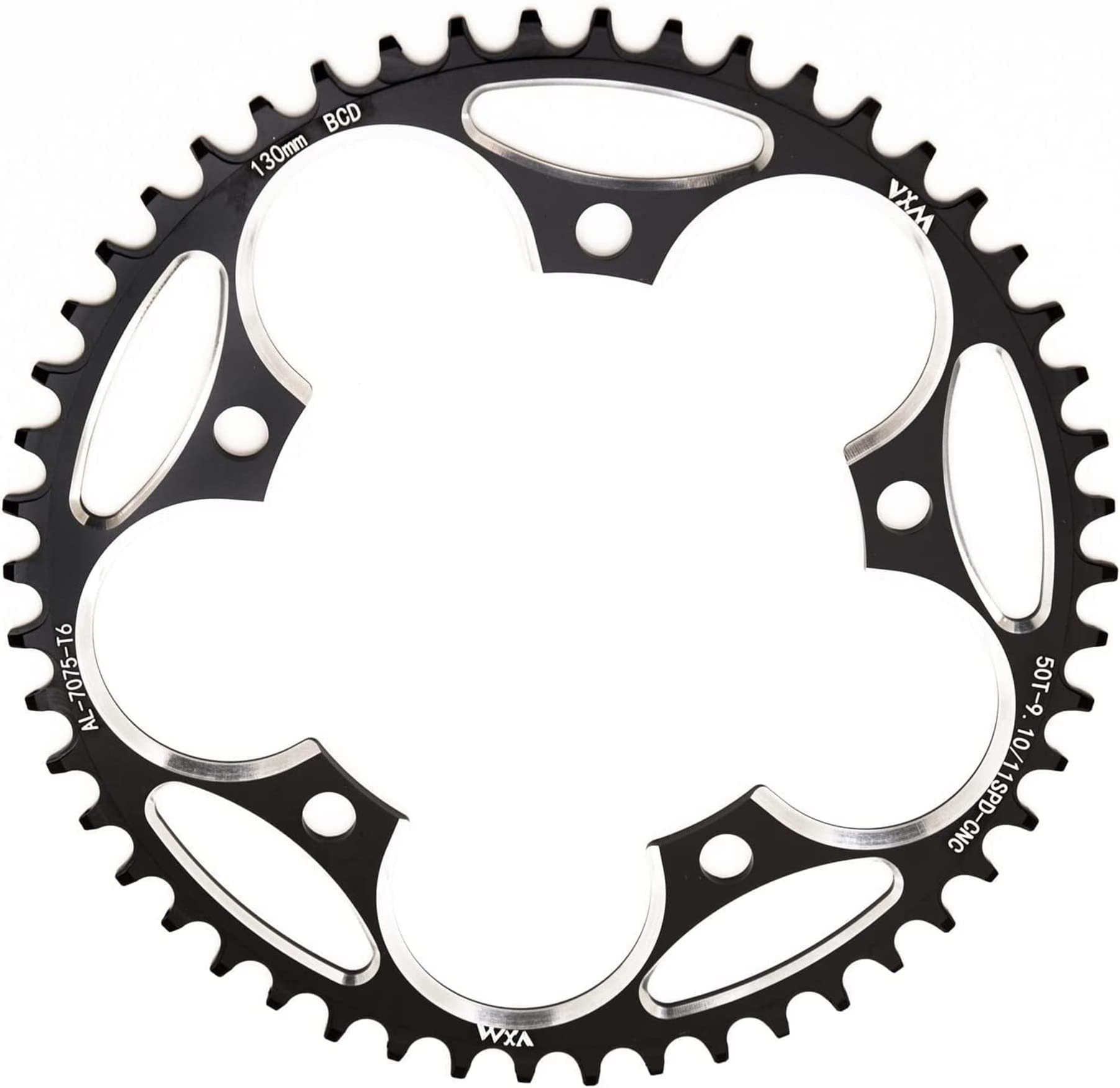 YBEKI 130BCD Narrow-Wide Chainring | CNC 7075-T6 Aluminium (38-60T) | UKCA Certified | Shimano 105/Ultegra & SRAM Force Compatible | 45% Lighter vs Steel | 8-12 Speed Road/Gravel/CX Bikes (black, 40T)