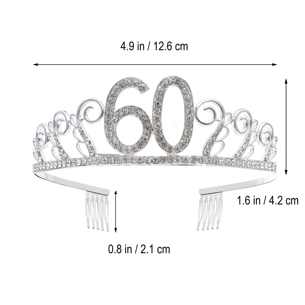 Corona Di Compleanno Con Cintura - Diadema Principessa Con Cristalli, Regolabile, Per Feste - Foto 8