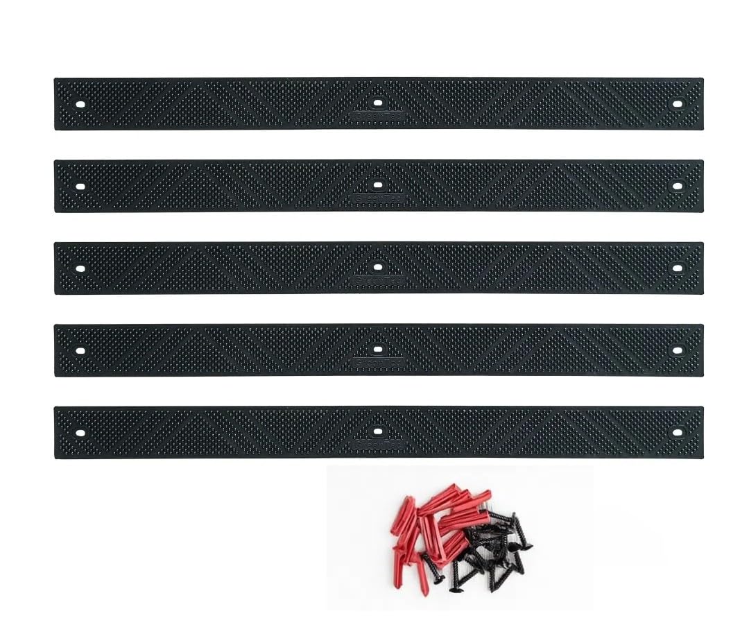 5pk 600mm Anti Slip Strips for Decking | 10+ Year Lifespan | Hard Wearing Polypropylene with Fixings | Outdoor Safety for Steps & Ramps (Black)