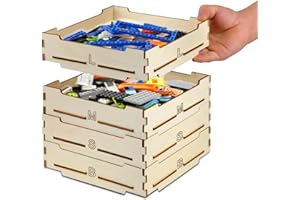 WSBXBB 4 Tray Sorter Sifter Box Used for Lego, Storage Sorter Brick Box for Lego Blocks, Gift for LegoLover, Gift for Teens and Adults, 3 Different Size Sorters Perfect for LegoBlocks