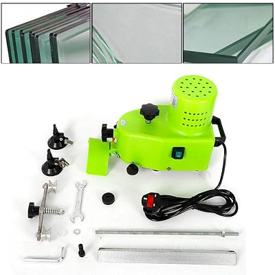Small Glass Edging Machine?Portable Glass Bevel Pencil Flat Edge Polishing Machine with Single Phase Grinding Hand Use Edging for Round Beveling Us