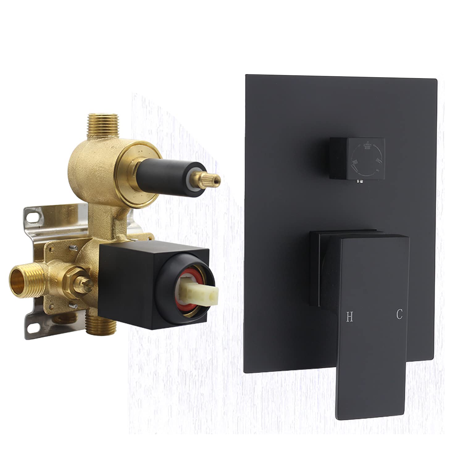 Solid Brass 3 Way Shower Diverter Valve, Drettyer
