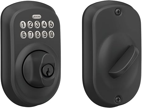 Schlage Be365 Ply 622 Keypad Electronic Deadbolt Matte Black Amazon Com