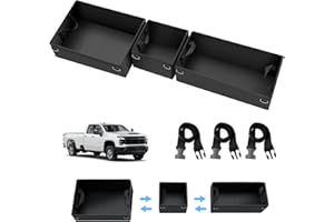 Detachable Under Seat Storage Box for 2019-2025 2026 Chevy Silverado/GMC Sierra 1500 2500HD 3500HD Crew Cab/Double Cab, Folda