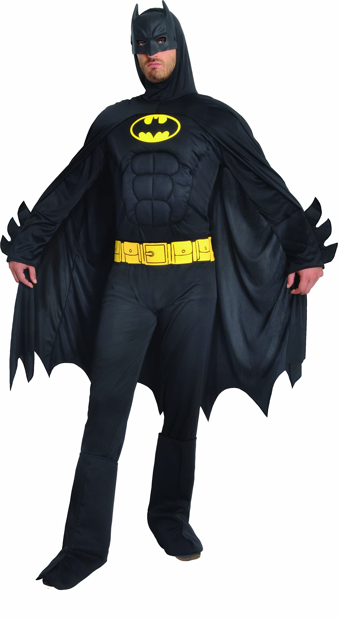 Batman Dark Knight costume disguise adult official DC Comics (Size XL) with padded muscles