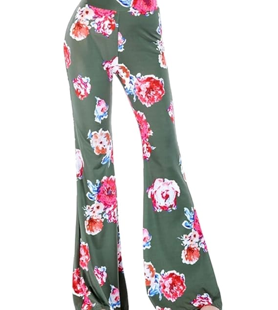 womens floral flare pants
