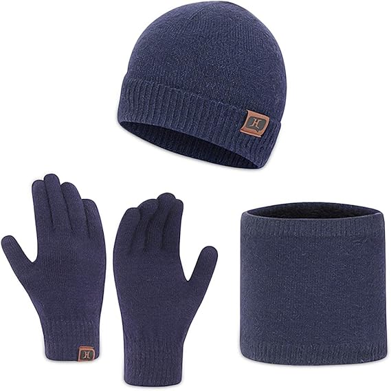 Mit Warme Strickfleece Gef/&uuml;ttert M/&uuml;tze Handschuhe Infinity Schal 1-3 PCS Winter Beanie M/&uuml;tze Schal Touchscreen Handschuhe f/&uuml;r M/&auml;nner und Frauen