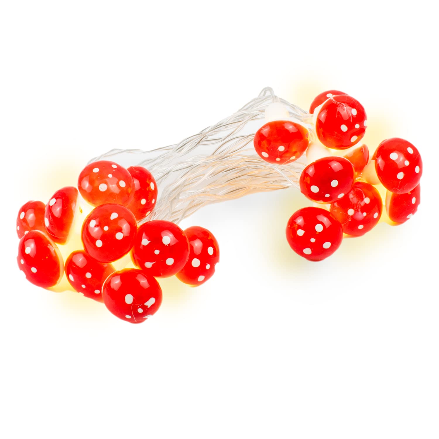 The Glowhouse Toadstool String Lights Battery Operated