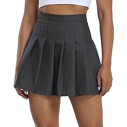 Tivifox Pleated Skirts for Girls Dark Grey Tennis