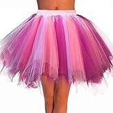 Dmaiy Women Tutu Skirt Elastic Dance Skirts Tulle Ballet Tutu Classic Adult Costume Bottoms for Festival Cosplay