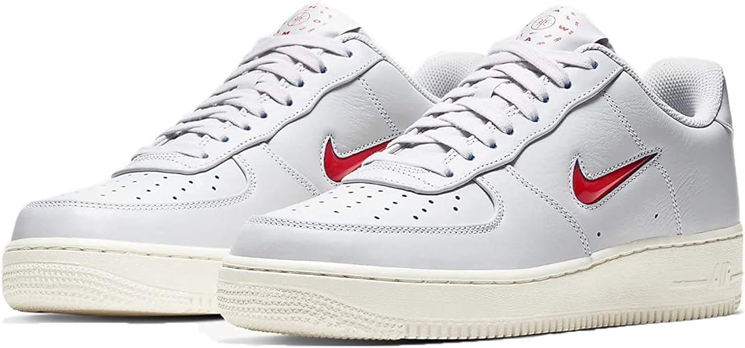 red white and blue high top nikes