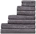 Home&Plan 8-Piece Premium Towel Set,%100 Turkish Cotton, 4 Bath Towels 2 Hand Towels and 2 Wash Cloths, Super Absorbent Ultra Soft Luxury Towels for Bathroom, Hotel, Gym and Spa - Grey