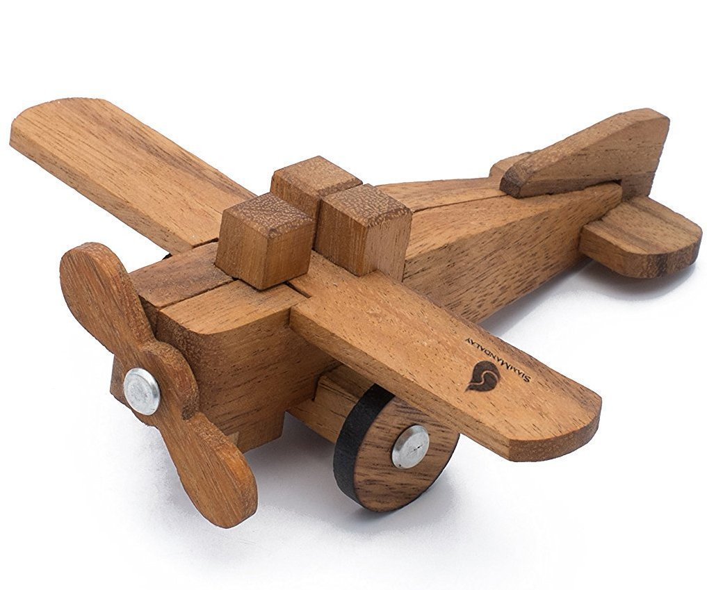 Lindbergh's Spirit: Wooden 3D Brain Teaser Airplane Puzzle Stocking Filler Genius STEM Skill Builder Interlocking Game Educational Problem Solving Toy for Kids & Corporate Desk Accent
