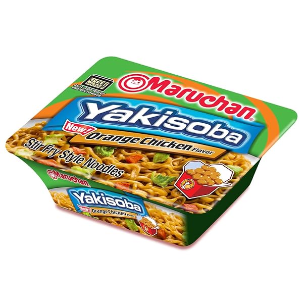 MARUCHAN YAKISOBA ORANGE CHICKEN, JAPANESE INSTANT RAMEN NOODLES, 4.23 OZ