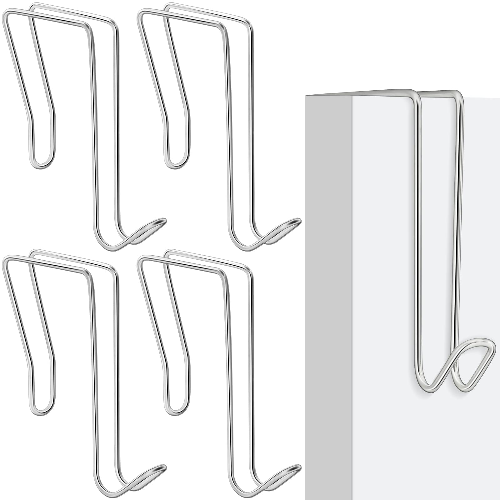 Photo 1 of Oudain 4 Pack Wire Cubicle Hooks for Coat Wall Panel Over Cubicle Hanger Accessories for Office Partition Door Picture (Silver)