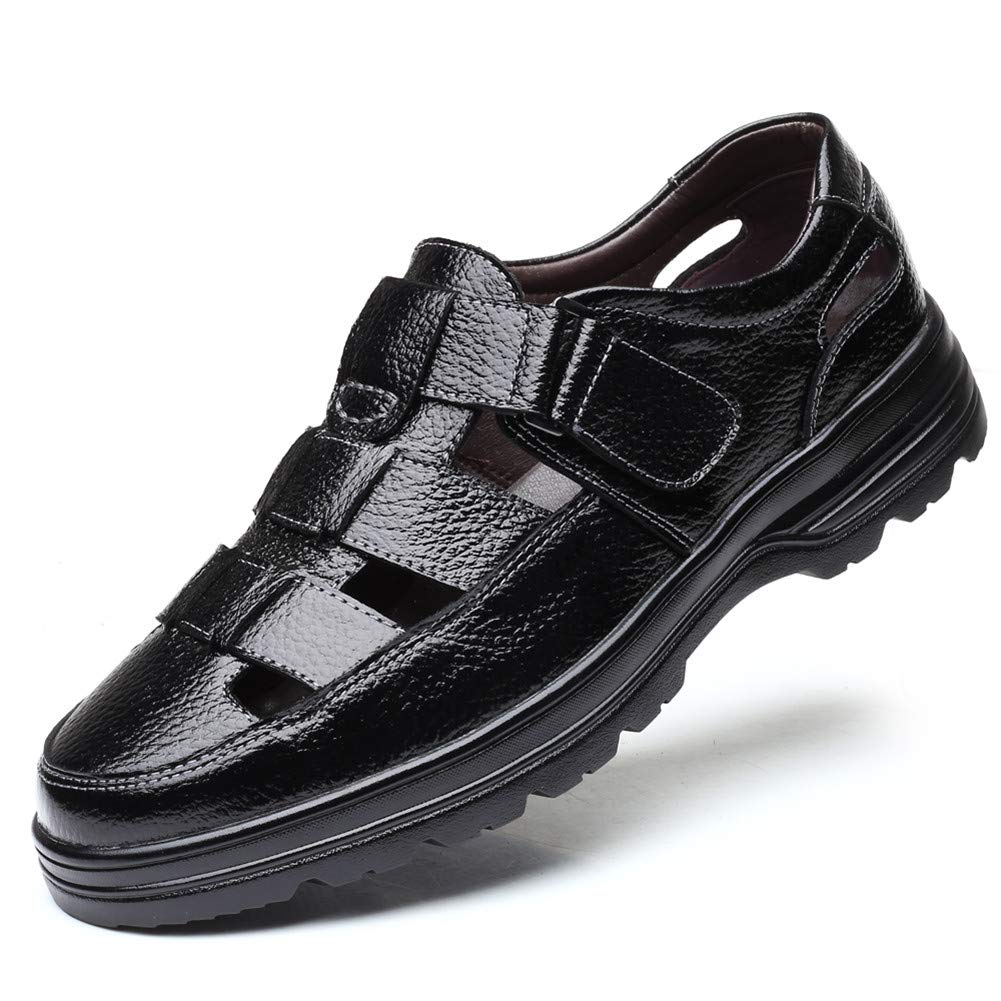 Photo 1 of UIKGITP Men's Working Business Casual Sandals Man Summer Breathable Synthetic Leather Walking Office Oxfords Male Cocktail Party Fashion Dress Formal Shoes Black, 11.42" Heel to Toe