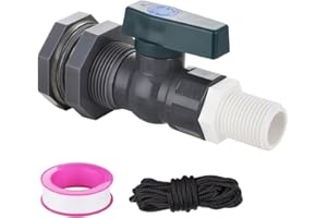 WALKINGINRAIN PVC Rain Barrel Spigot Kit, 3/4" Water Barrel Diverter Kit with Bulkhead Fitting, Garden Hose Faucet Adapter, Rain Barrel Drain Valve Kit for Water Tanks, Garden Barrels, Aquariums, Tubs,Pools
