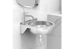 12" Stainless Steel Corner Wall Mount Sink,Small Corner Bathroom Vanity,Single Bowl Wall Mounted Bathroom Sink, Athroom Vanit