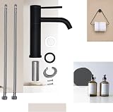 Peppermint Black Bathroom Basin Mixer Tap Swivel Spout Modern Sink Mono Lever view 9