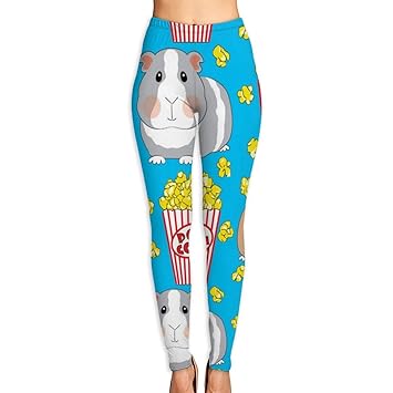 cleaer Guinea Pigs with Popcorn On Blue High Waist Yoga ...