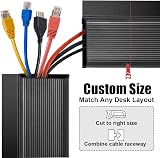 SEGNAYEN Under Desk Cable Management 40cm Black J Channel Kit 2 Pack view 7