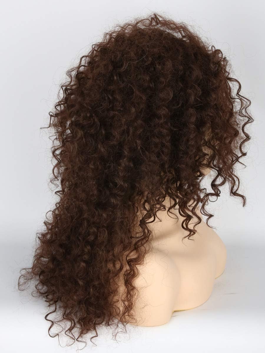 Topcosplay Brown Afro Wig for Women Long Curly Fluffy Wig for Cosplay Halloween Fancy Dress - Image 4