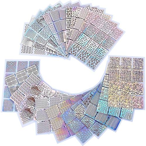 Rotus 288 Pieces 96 Designs Nail Vinyls Nail Stencil Sticker Sheets Set for Nail Art Design Cute Decals, 24 Sheets
