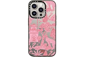 CASETiFY Compact Case for iPhone 15 Pro [2X Military Grade Drop Tested / 4ft Drop Protection] - Cheetah Paradise Pink - Clear Black