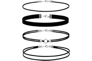 Ronglry 3pcs Black Choker Necklace for Women Black Velvet Choker Set Layered Black Choker Necklaces Classic Chokers for Women Adjustable Gothic Lace Black Collar Necklace for Party Cosplay Christmas Birthday Jewelry Gifts
