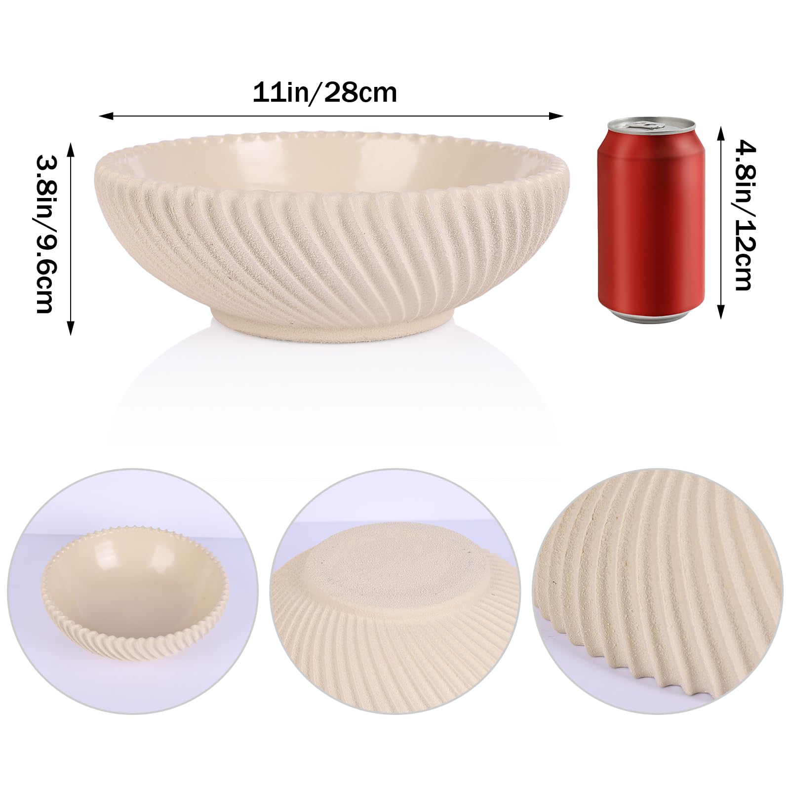 Condition photo showing New/Like New for linyther large decorative fruit bowl for kitchen counter or table, key holder bowl for entryway tabl