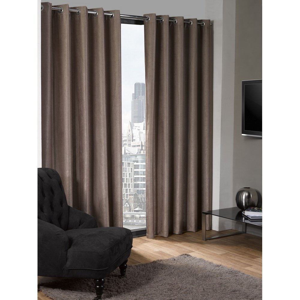 Emma Barclay Logan - Textured Woven Blackout Eyelet Curtains in Taupe - Width 90 x Drop 90" (228 x 228cm)