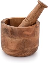 Samhita Handmade Acacia Wood Mortar and Pestle for Herbs Garlic Spices view 4