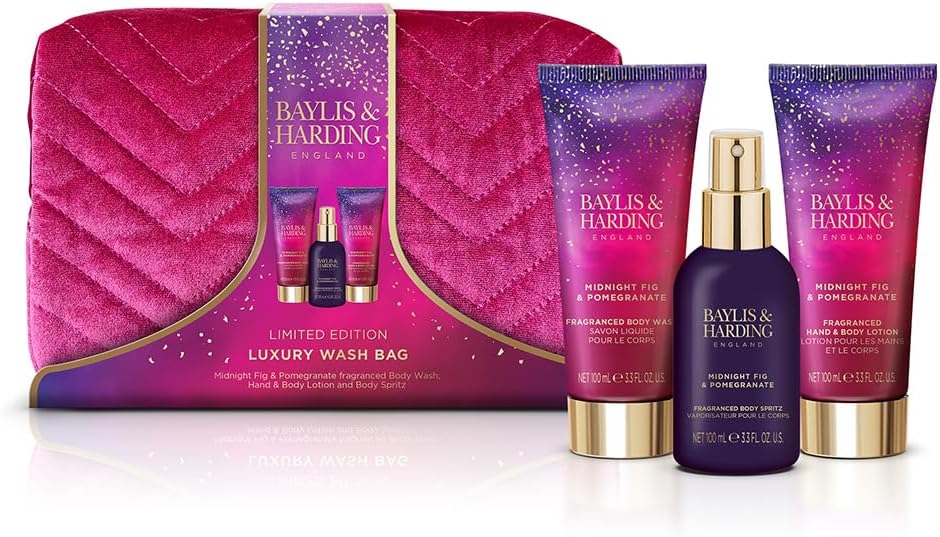 Baylis & Harding Midnight Fig & Pomegranate Wash Bag Gift Set - Vegan