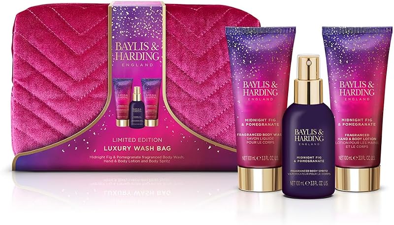 Baylis & Harding Midnight Fig & Pomegranate Wash Bag Gift Set - Vegan