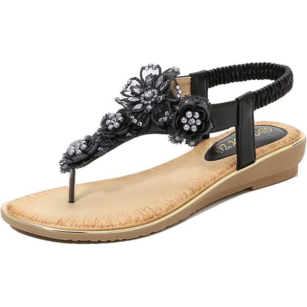 Amazon.com | Lunar Womens/Ladies Charlotte II Sandals (6) (Black